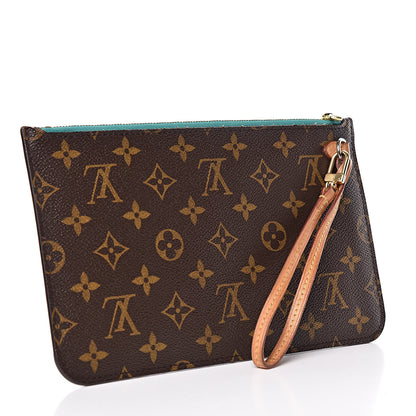 Louis Vuitton Monogram Neverfull MM GM Pochette Turquoise 3 of 13