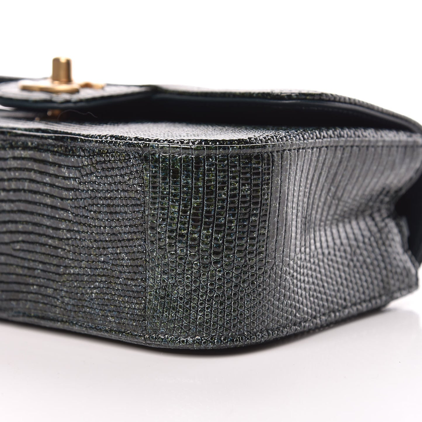 Lizard Mini Rectangular Flap Dark Green