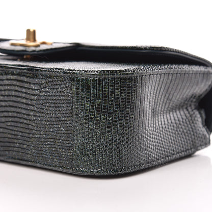 Chanel Lizard Mini Rectangular Flap Dark Green 9 of 9
