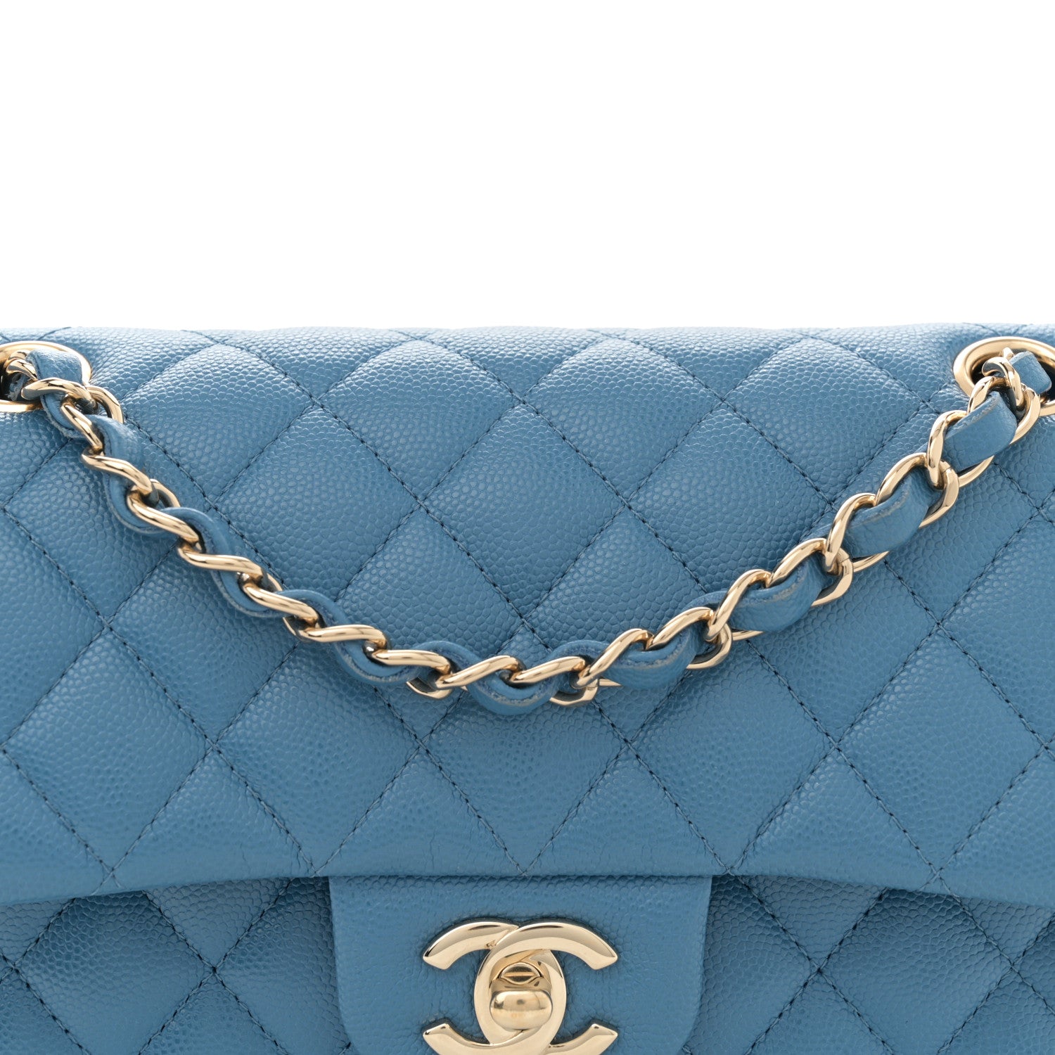 Chanel Caviar Quilted Small Double Flap Blue 8 of 11