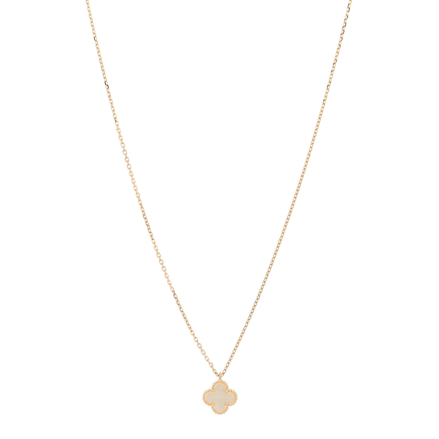 18K Yellow Gold Mother of Pearl Sweet Alhambra Pendant Necklace