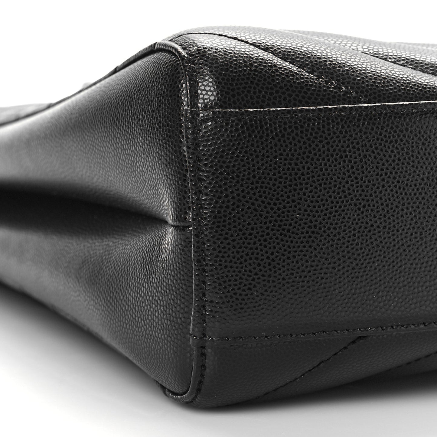 Grain De Poudre Matelasse Chevron Medium Tribeca Shopping Bag Black