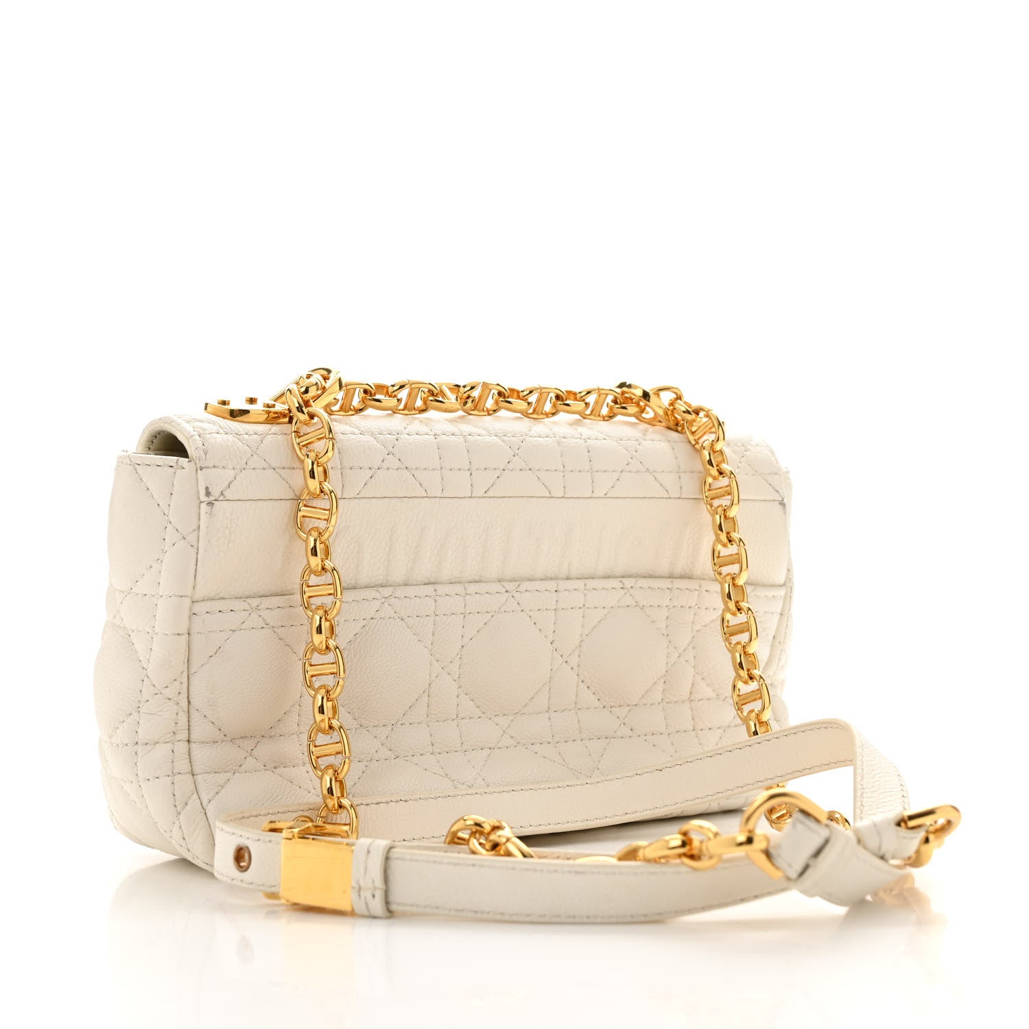 Christian Dior Calfskin Cannage Small Caro Bag Ivory 3 of 14