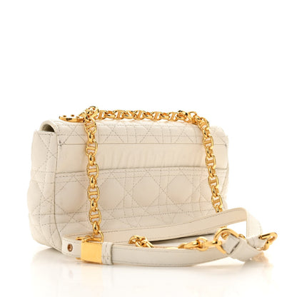 Christian Dior Calfskin Cannage Small Caro Bag Ivory 3 of 14