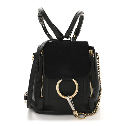 Chloe Suede Calfskin Mini Faye Backpack Black 1 of 13