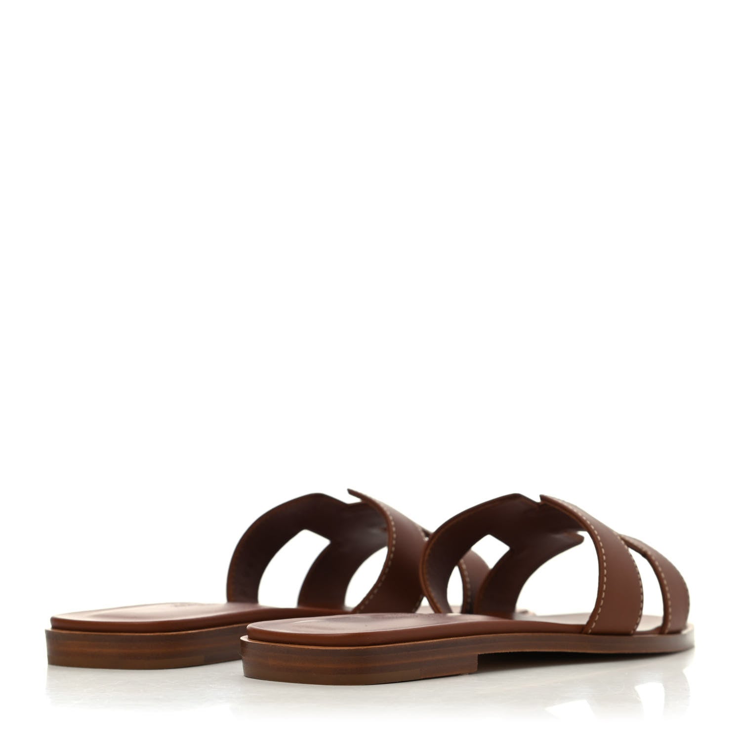 Hermes Box Calfskin Oran Sandals 37 Gold 3 of 4