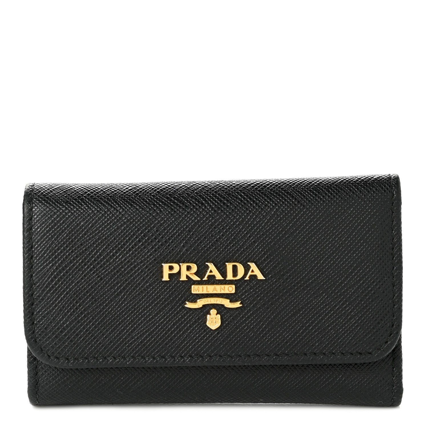 Prada Saffiano Metal 6 Key Holder Black 1 of 6