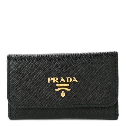 Prada Saffiano Metal 6 Key Holder Black 1 of 6
