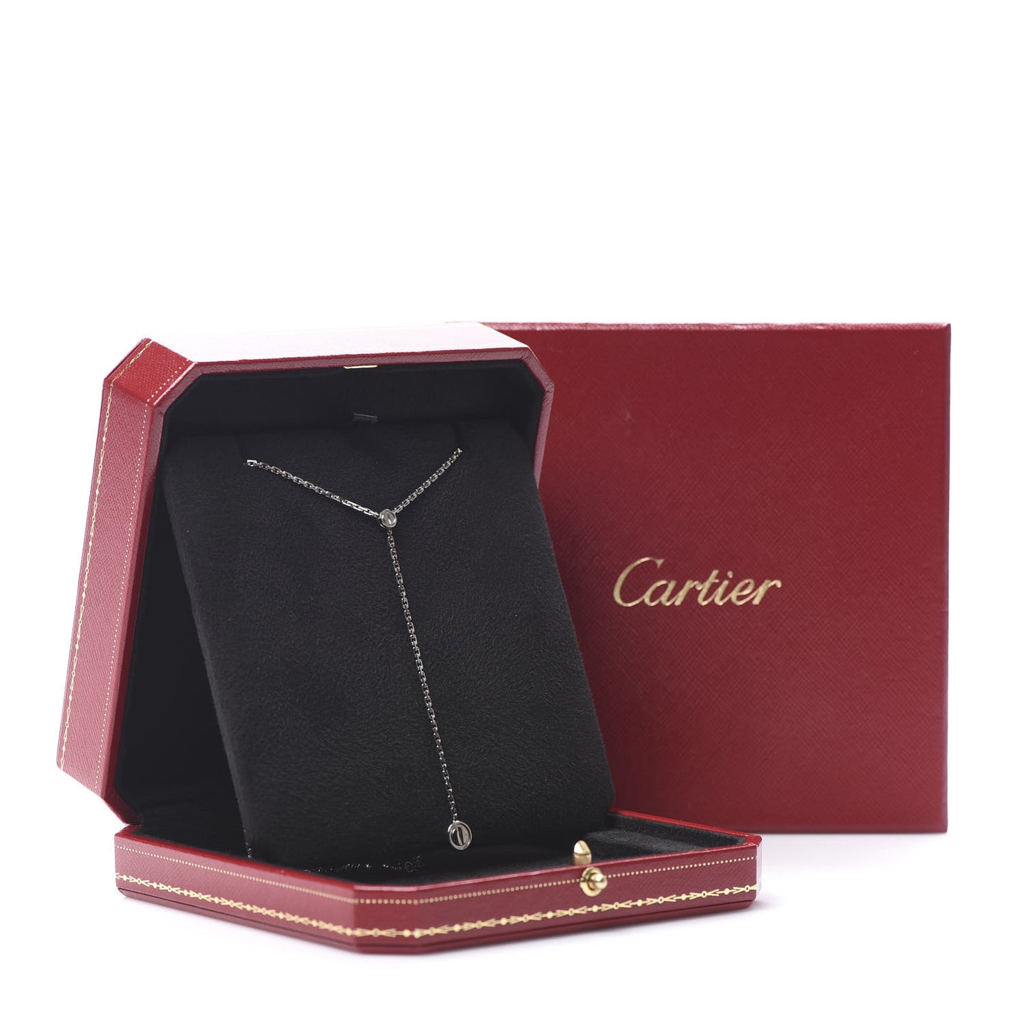 18K White Gold LOVE Drop Necklace