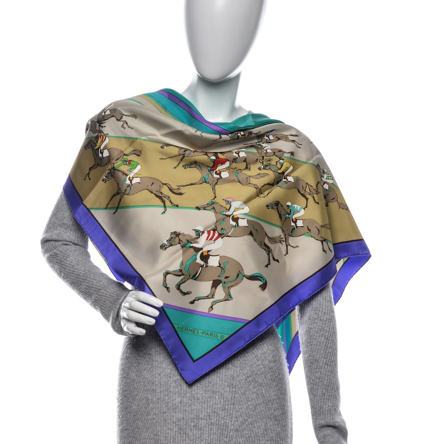 Silk Les Courses Scarf 90