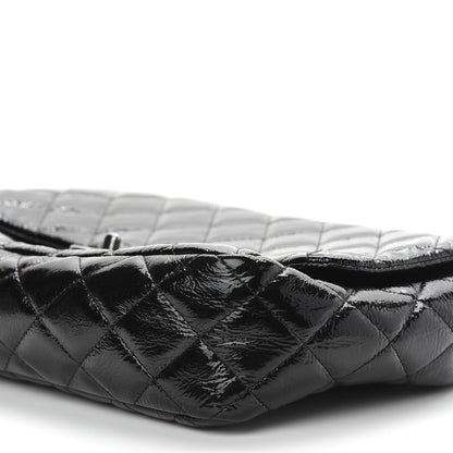 Chanel Crinkled Patent Quilted Jumbo Single Flap Black 9 of 9