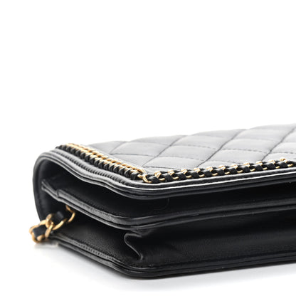 Chanel Calfskin Quilted Chain Around Boy Wallet On Chain WOC Black 8 of 11
