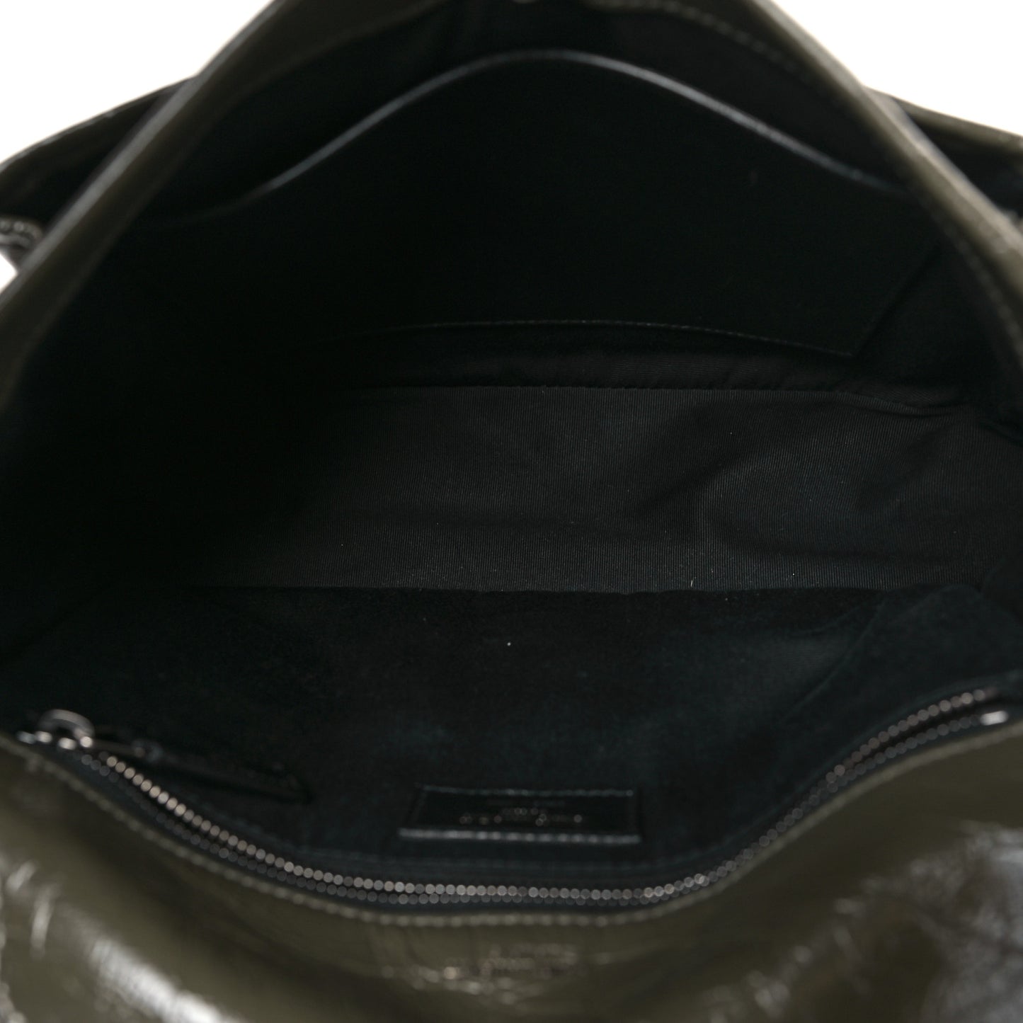 Crinkled Calfskin Matelasse Monogram Medium Niki Chain Satchel Military Olive