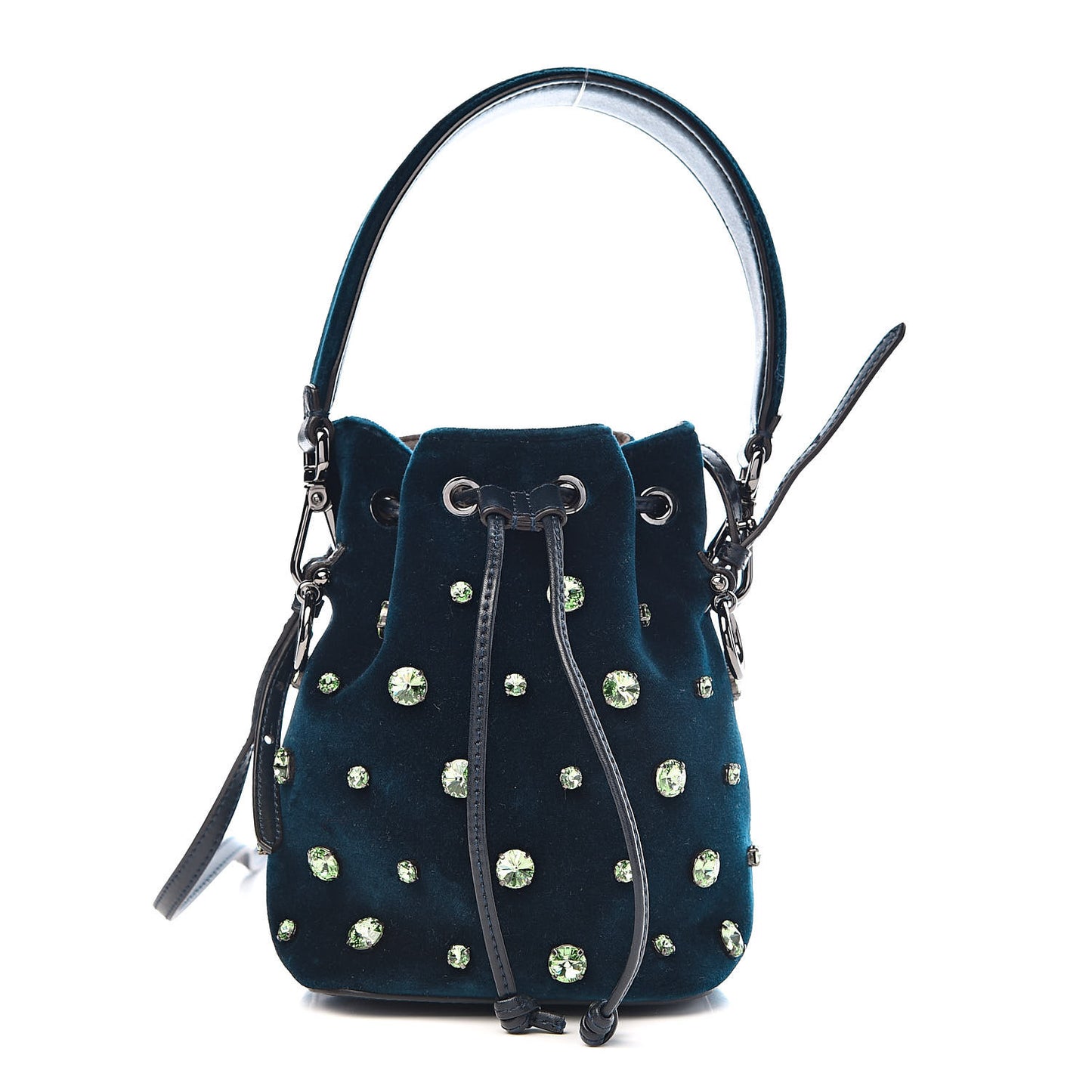 Velluto Crystal F is Mini Mon Tresor Bucket Bag Blue Notte
