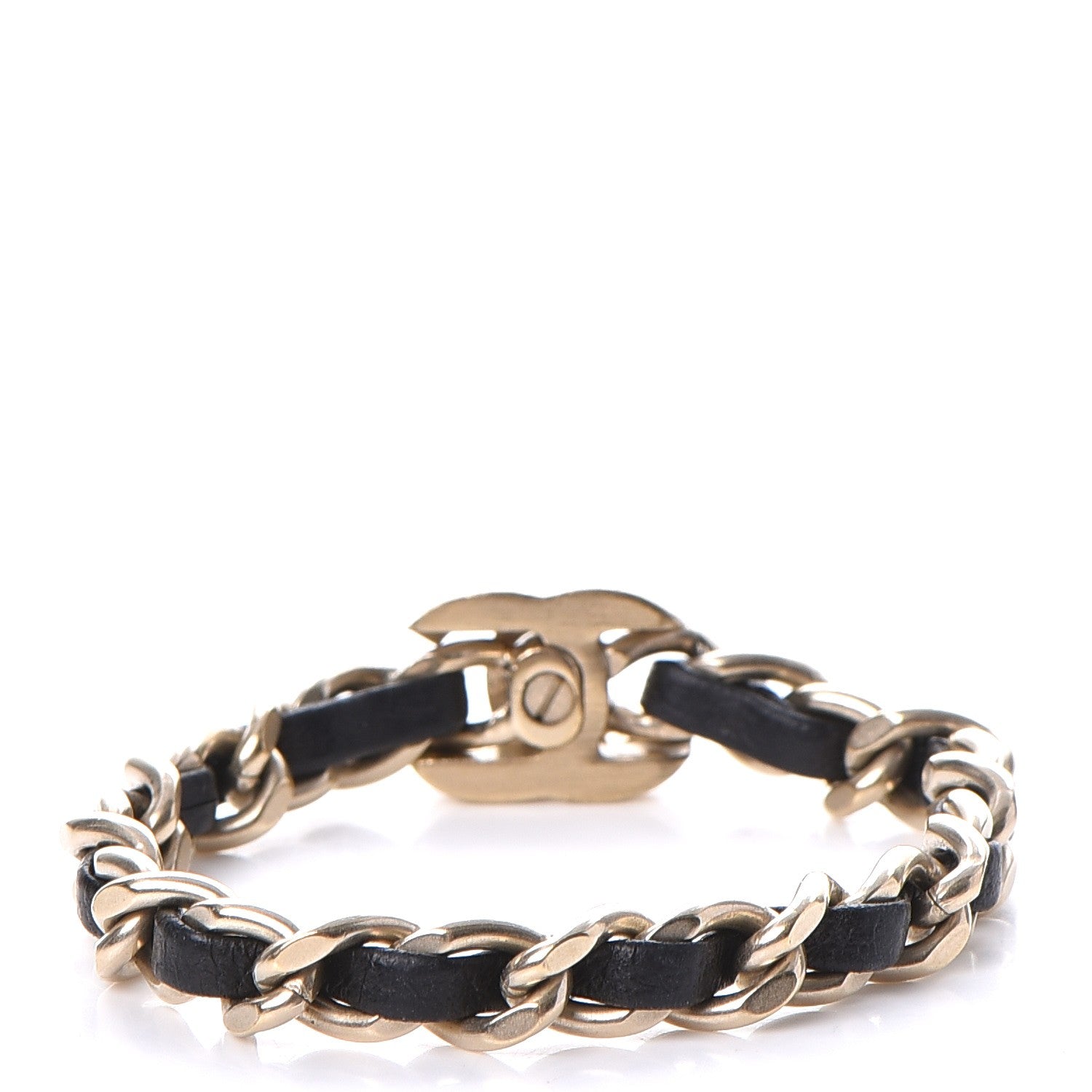 Chanel Lambskin CC Turnlock Chain Bracelet Black Gold 3 of 5