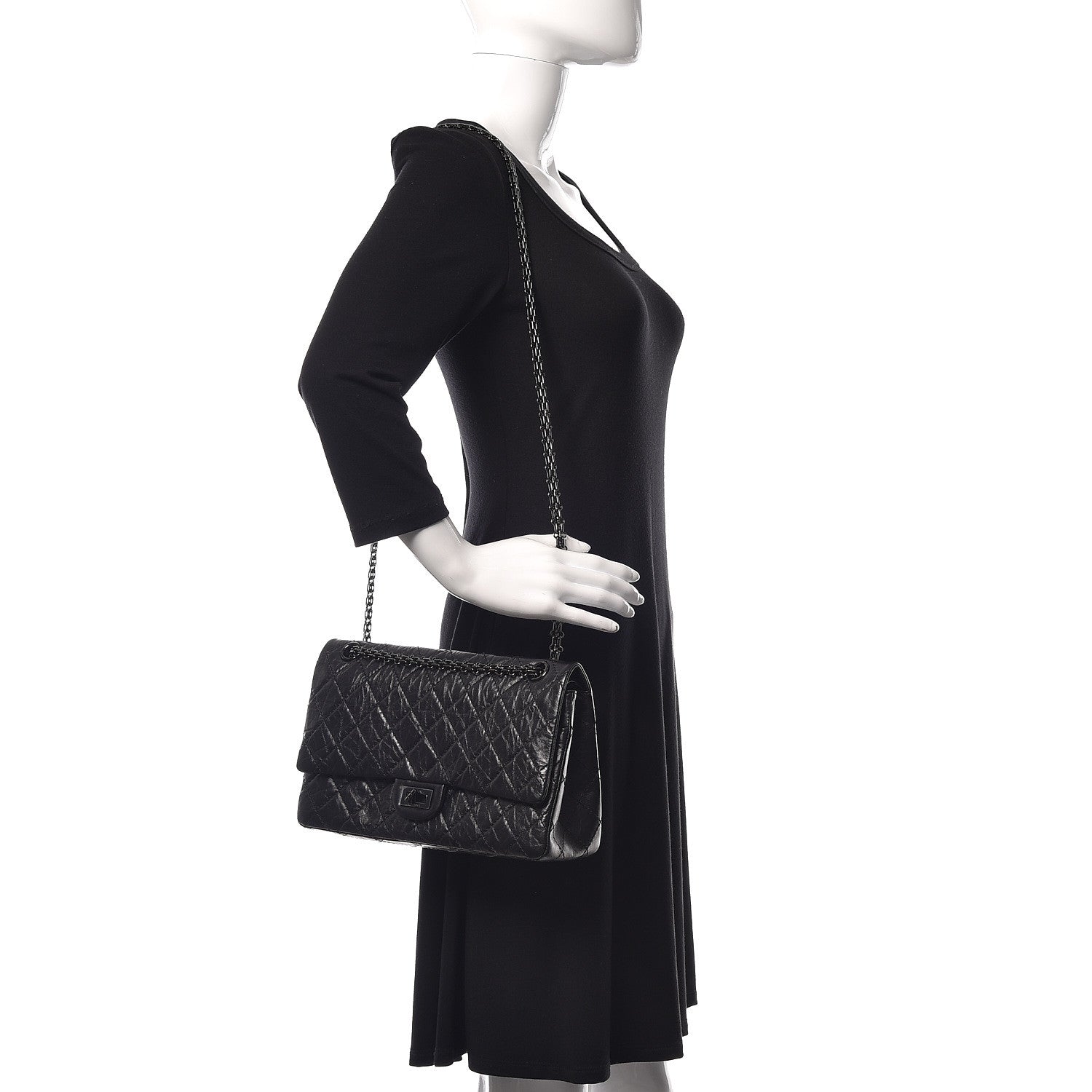Chanel Aged Calfskin Quilted 2.55 Reissue 226 Flap So Black 2 of 9