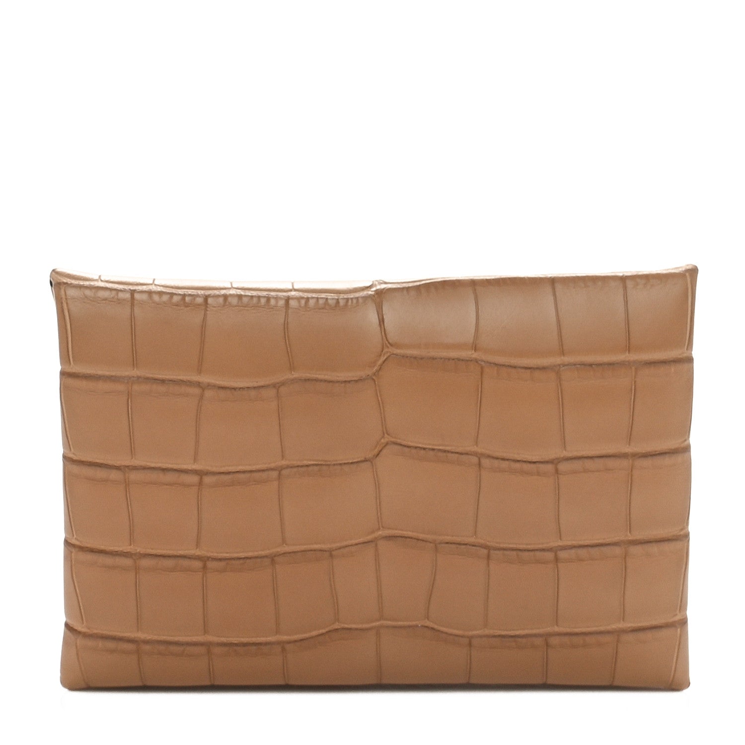 Hermes Matte Alligator Calvi Card Case Chai 1 of 8