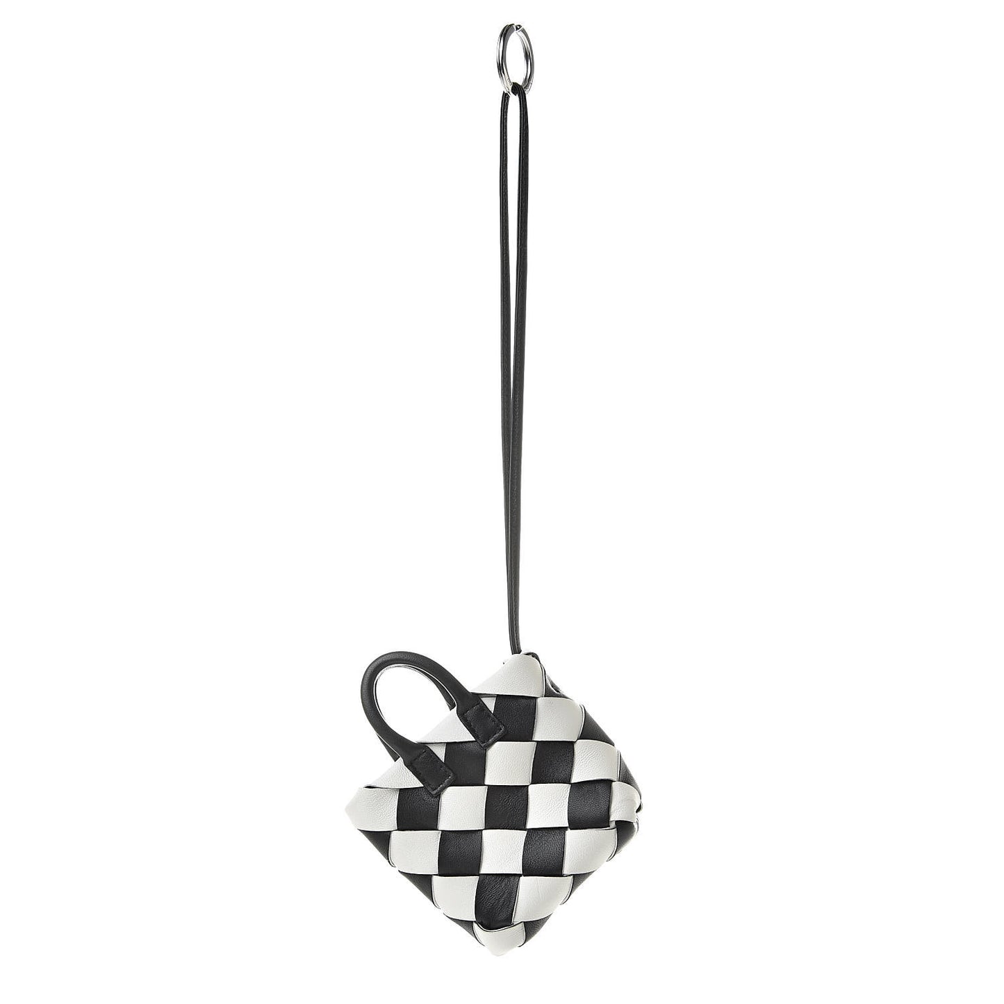 Nappa Intrecciato Maxi Cabat Bag Charm Black White