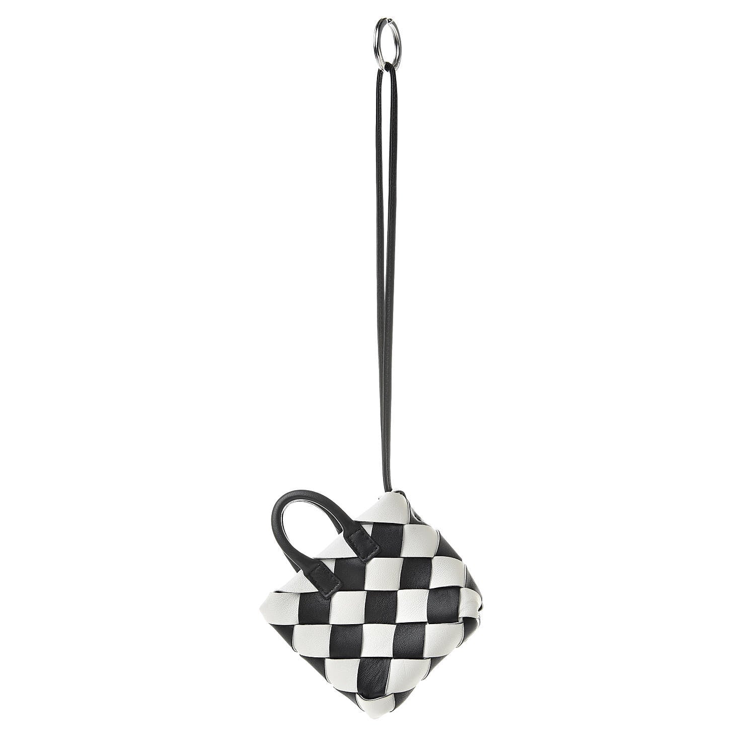 Bottega Veneta Nappa Intrecciato Maxi Cabat Bag Charm Black White 1 of 5