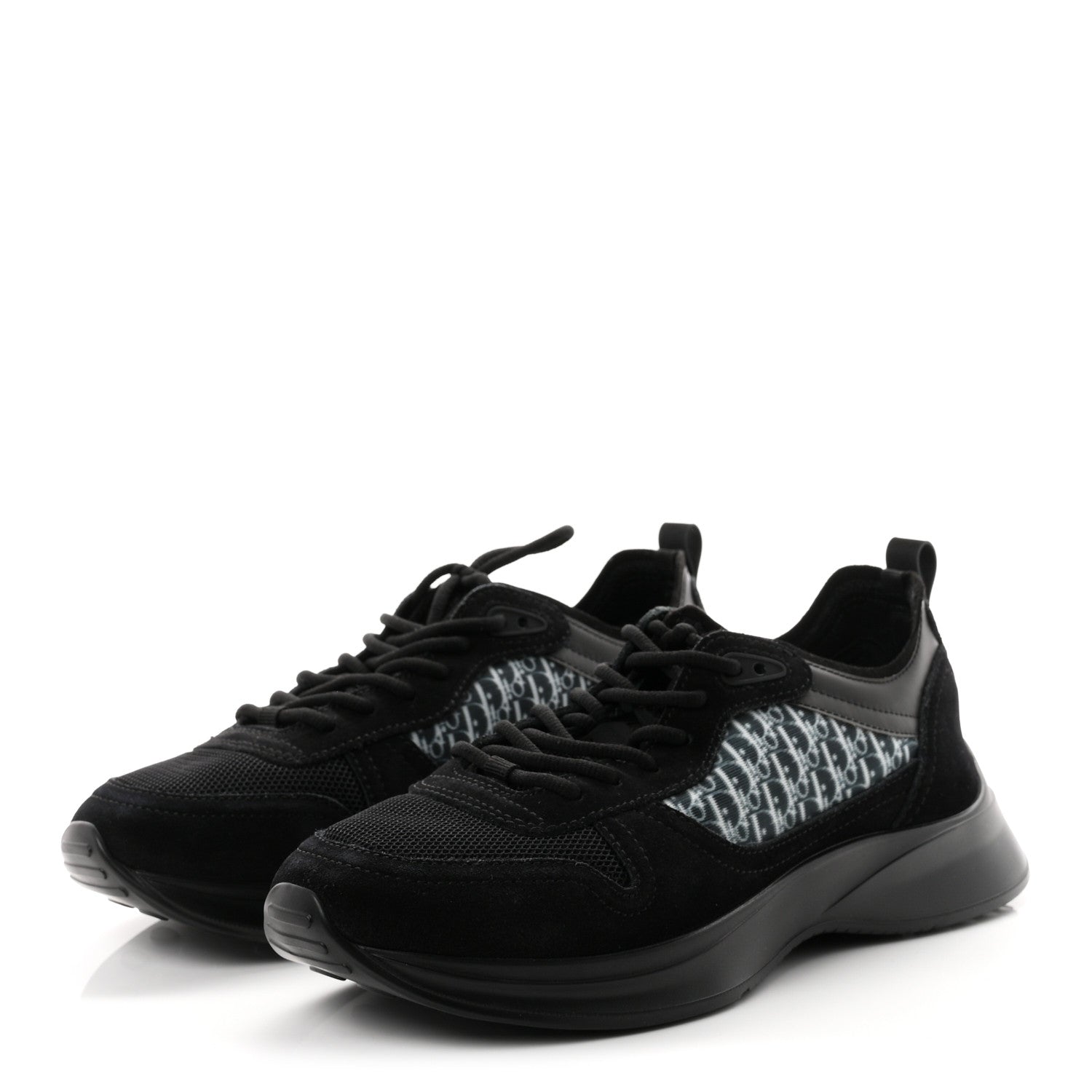 Christian Dior Suede Technical Mesh Oblique Mens B25 Runner Sneakers 42 Black 4 of 9