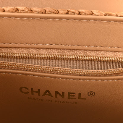 Chanel Braided Raffia Nano Kelly Flap Bag Dark Beige 6 of 10