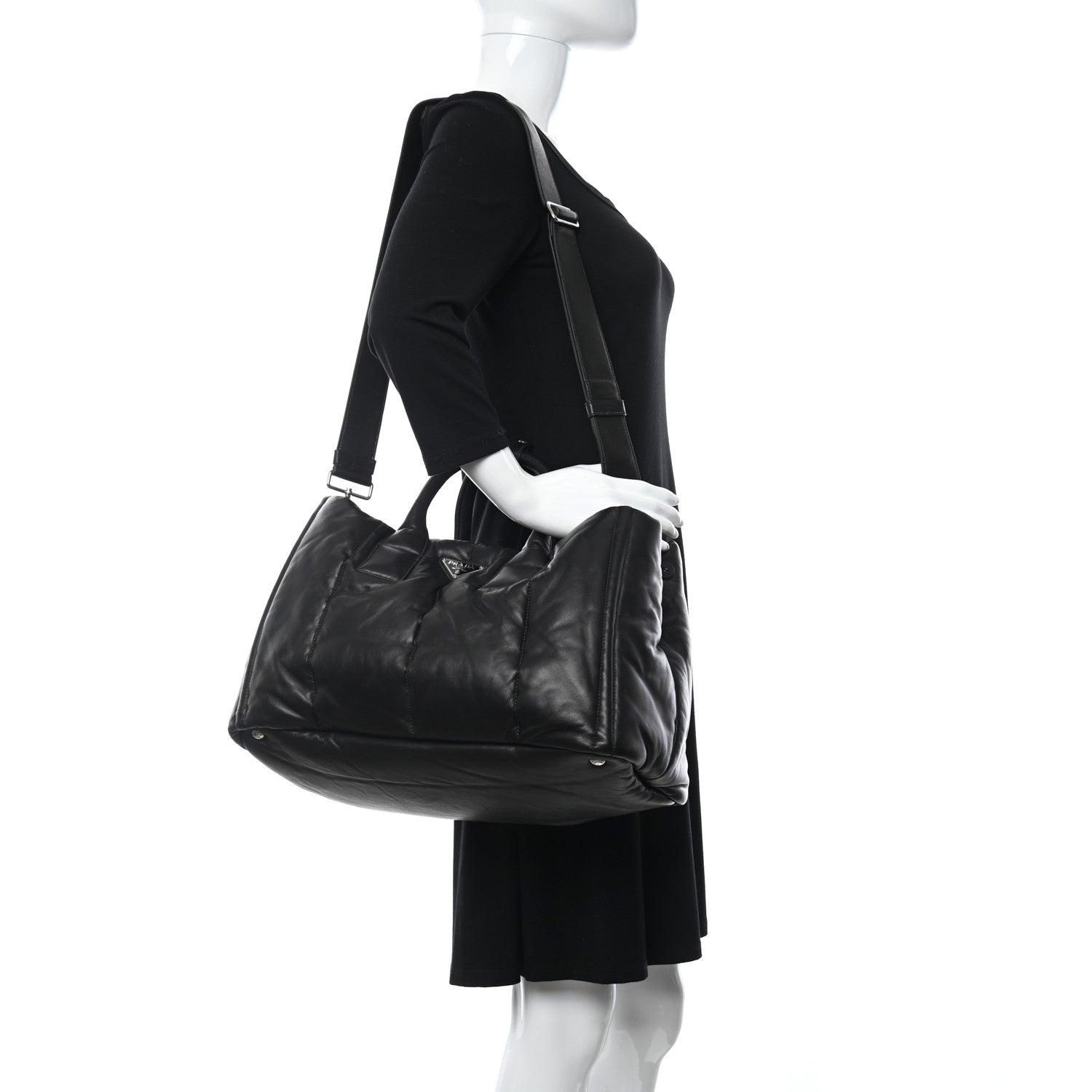 Prada Nappa Bomber Tote Black 2 of 11
