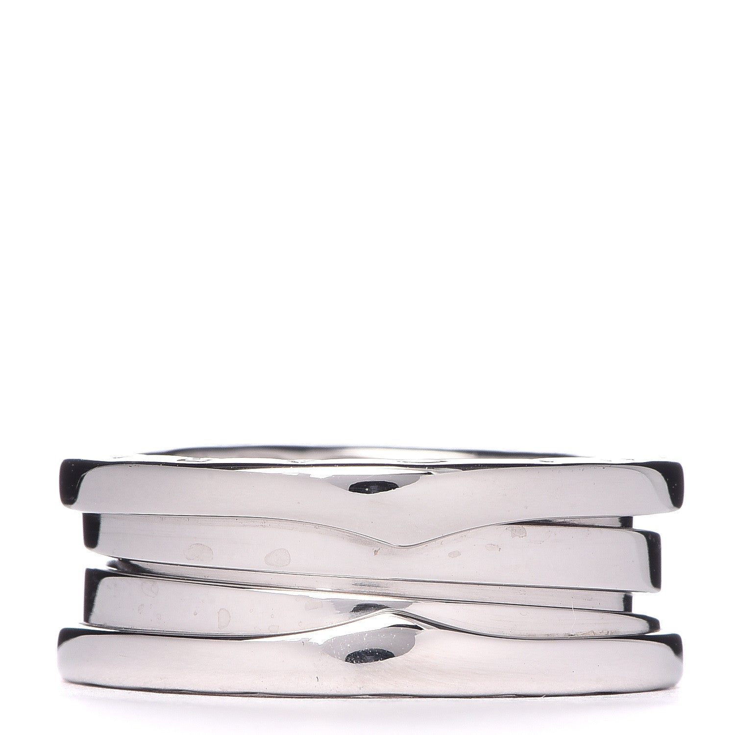 Bulgari 18K White Gold B.Zero1 Two-Band Ring 50 5.25 1 of 6