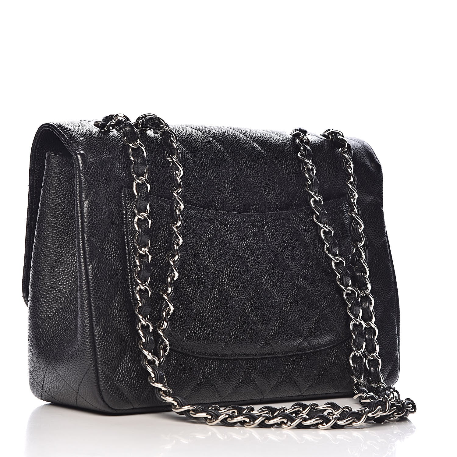 Chanel Caviar Quilted Jumbo Single Flap Black 3 of 11