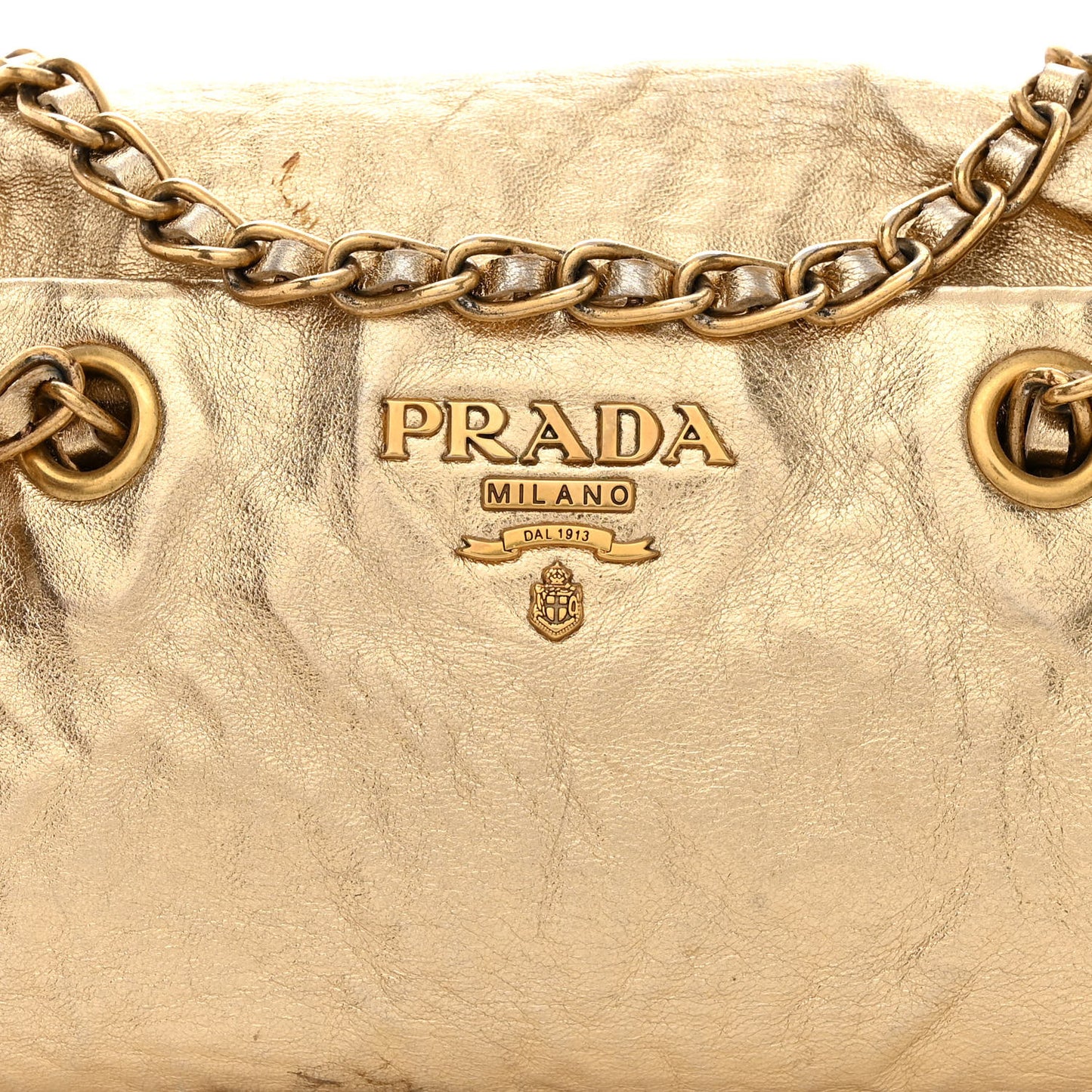 Metallic Nappa Shoulder Bag Platino