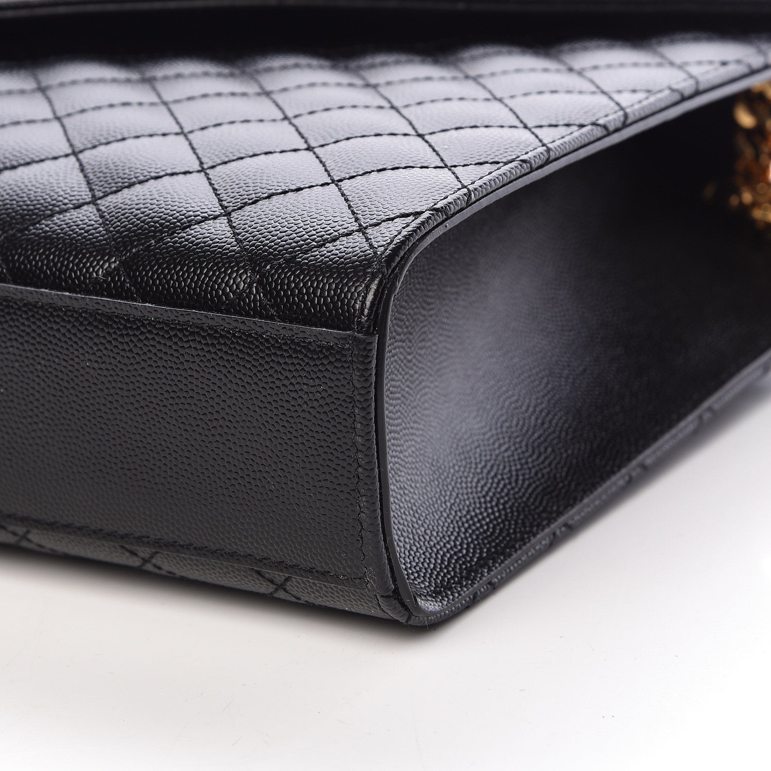 Saint Laurent Grain De Poudre Textured Mixed Matelasse Large Triquilt Monogram Satchel Black 10 of 10
