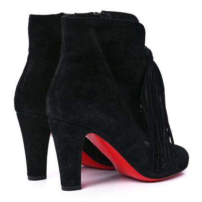 Christian Louboutin Veau Velours Fringe Ankle Boots 35.5 Black 4 of 7
