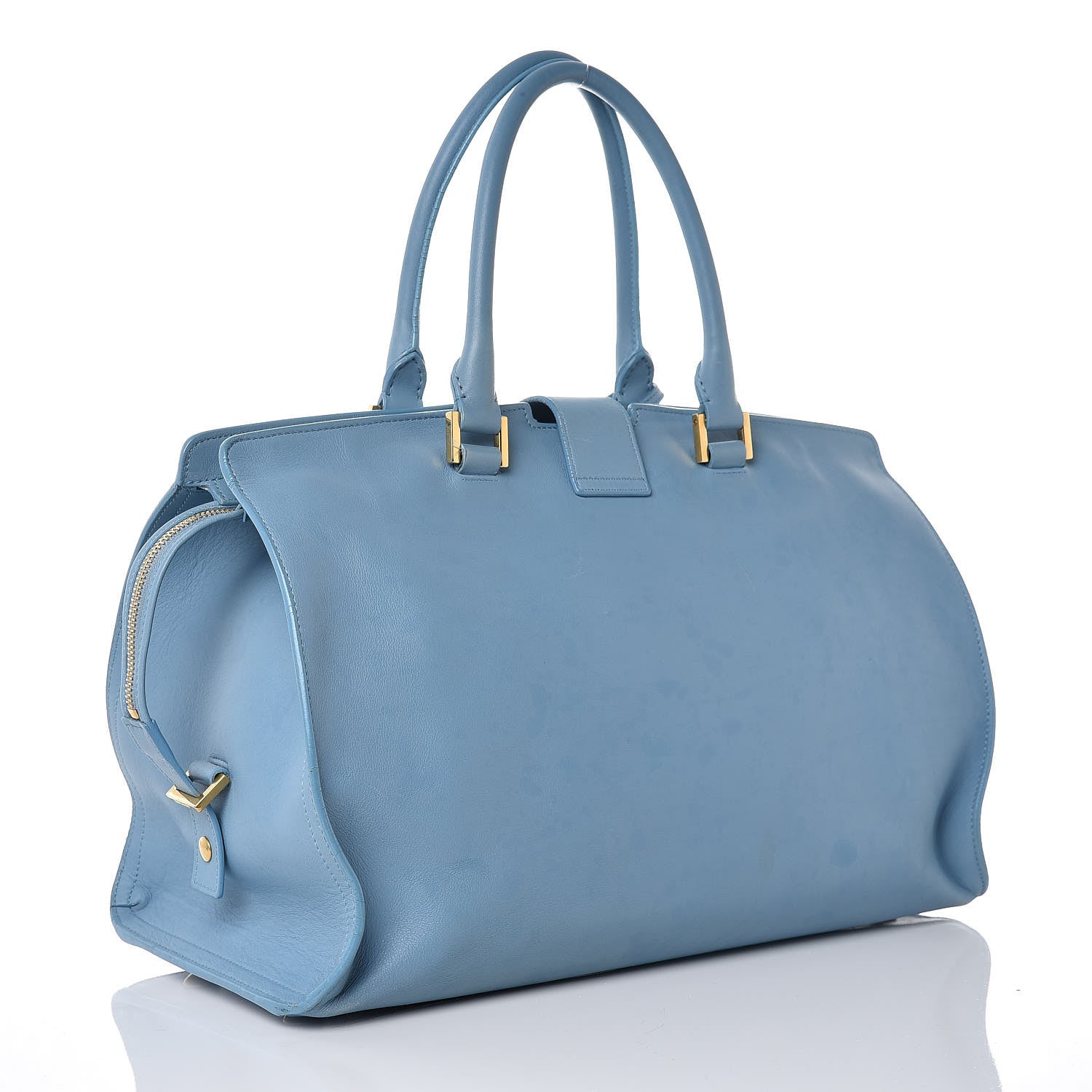 Saint Laurent Calfskin Medium Classic Y Cabas Blue Glacier 3 of 18