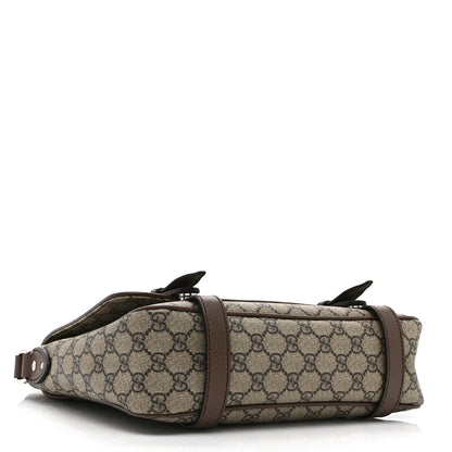 Gucci GG Supreme Monogram Textured Dollar Calfskin Retro Interlocking G Flap Messenger Bag Beige Ebony New Acero 4 of 11