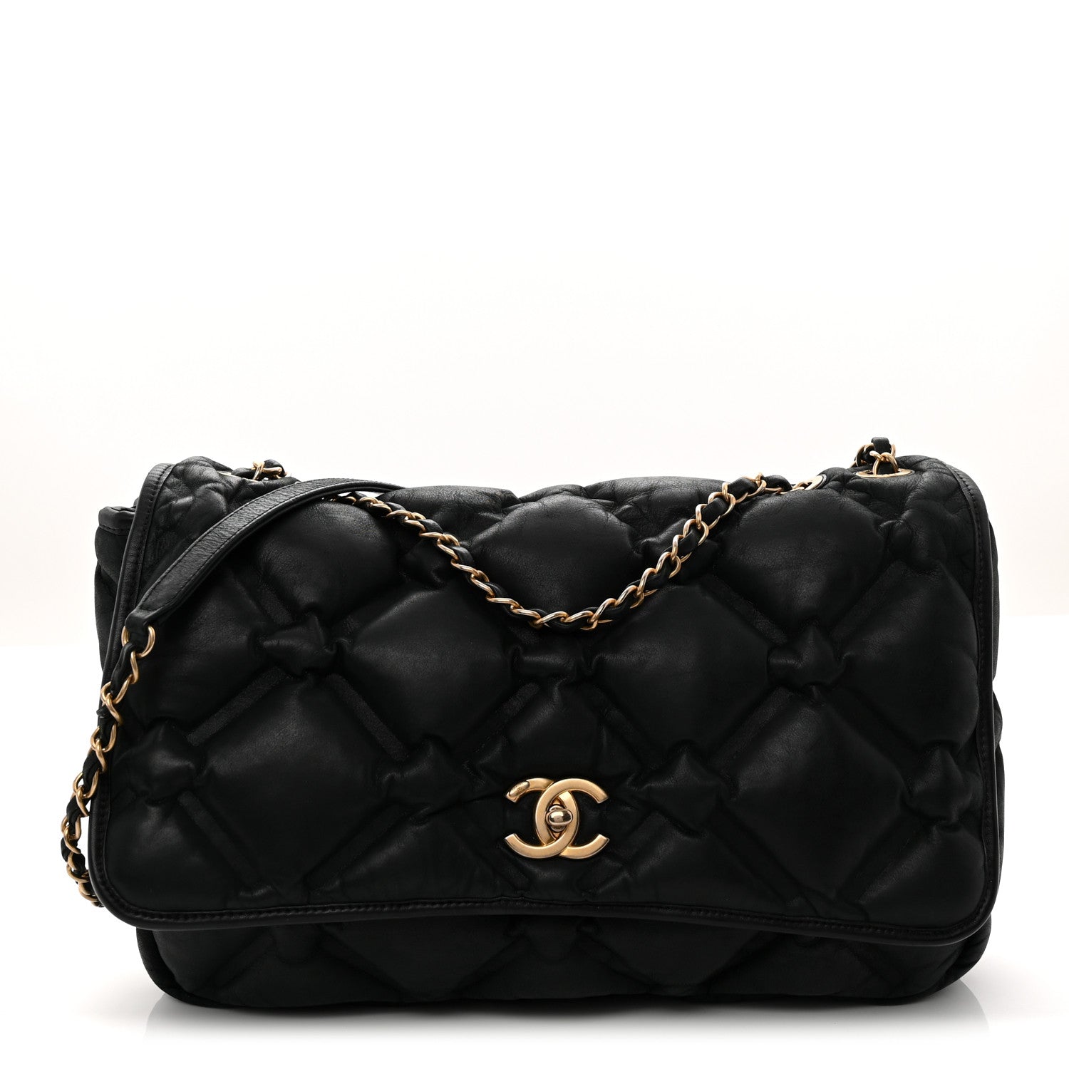 Chanel Calfskin Quilted Large Chesterfield Flap Black 1 of 11