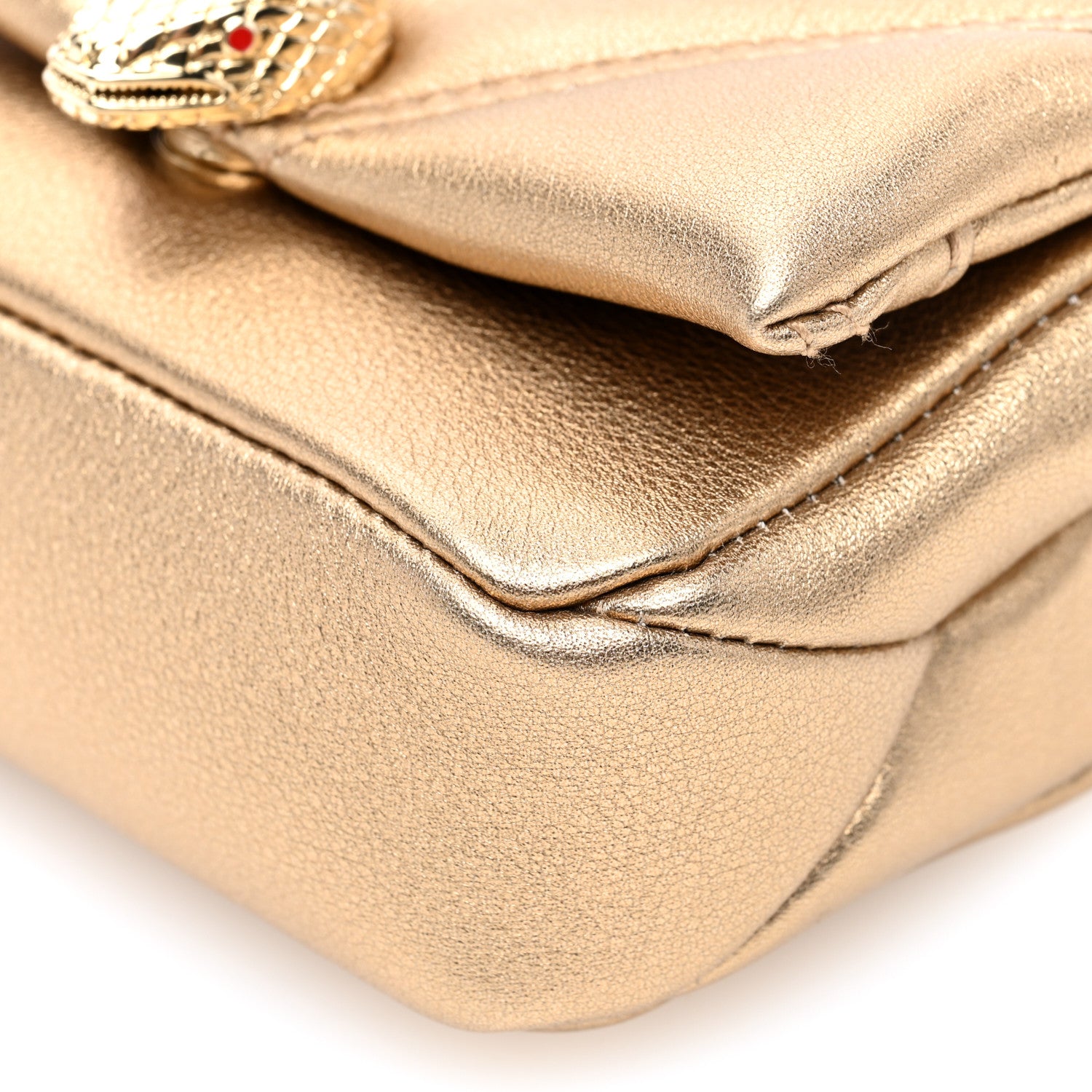 Bulgari Metallic Calfskin Serpenti Cabochon Micro Bag Gold 9 of 9