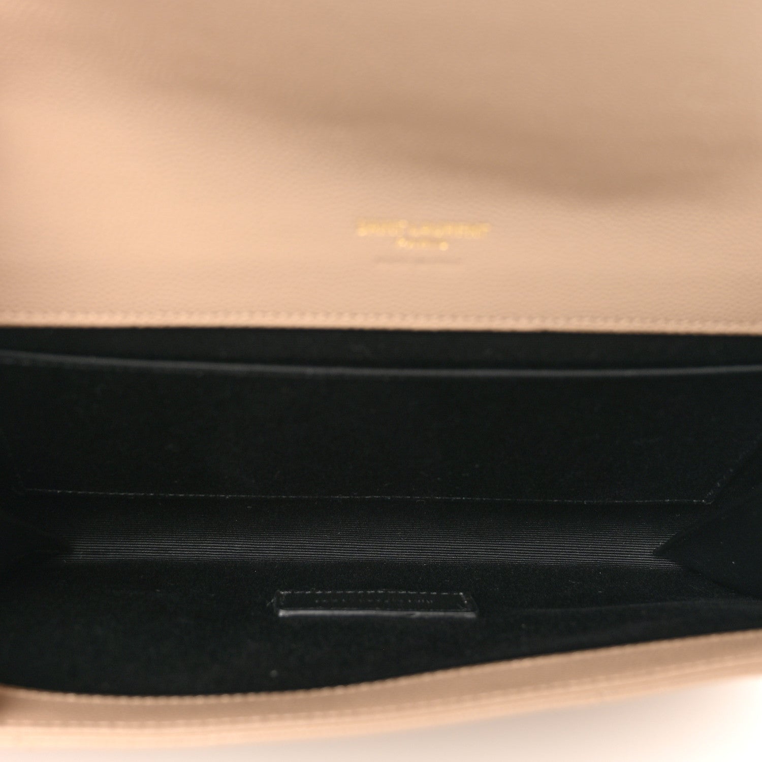 Saint Laurent Grain De Poudre Matelasse Chevron Monogram Envelope Clutch Dark Beige 5 of 9
