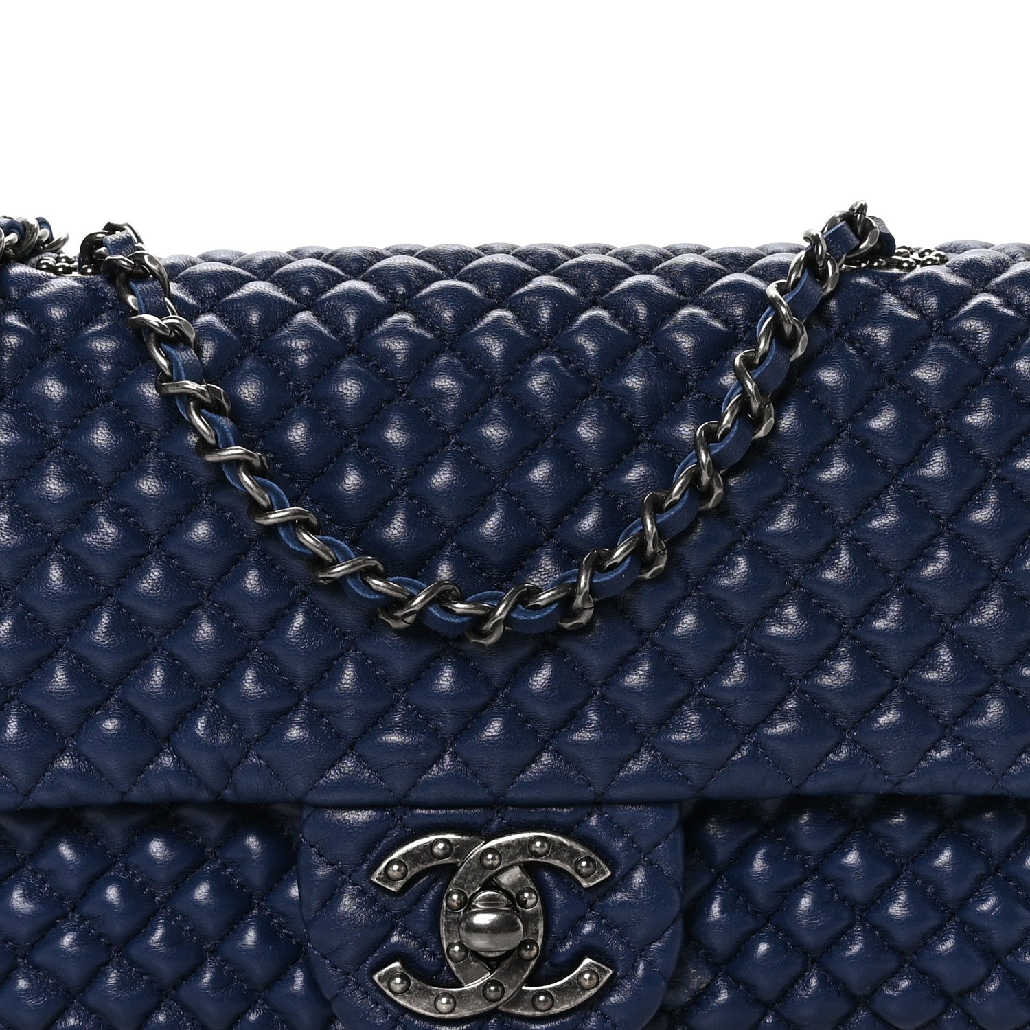 Chanel Calfskin Micro Quilted Small Flap Navy 8 of 11