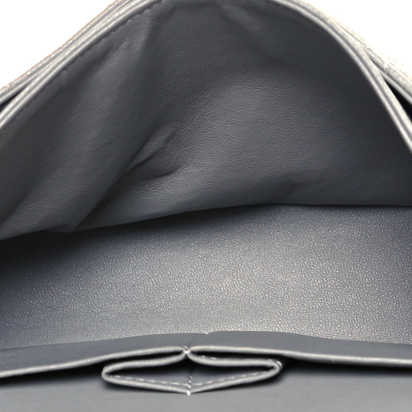 Caviar Quilted Medium Double Flap Grey