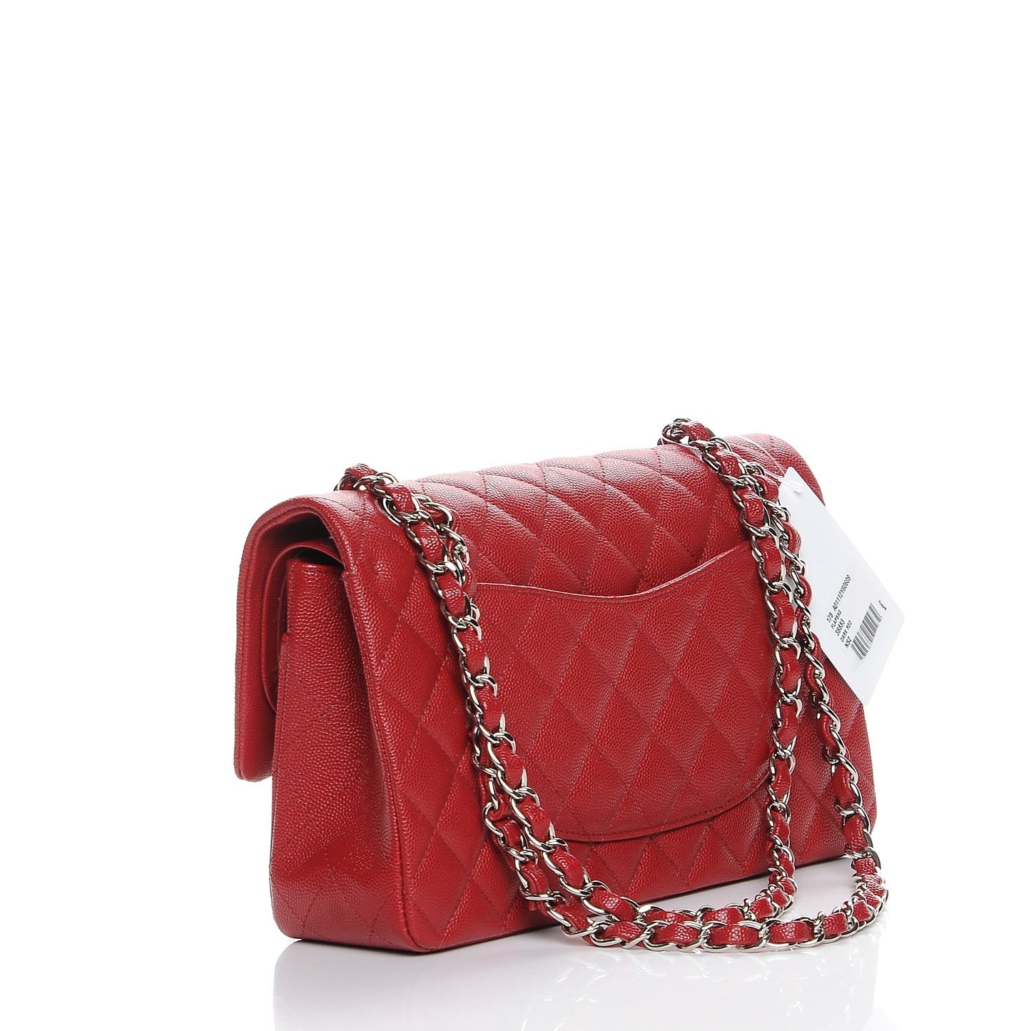 Caviar Quilted Medium Double Flap Dark Red