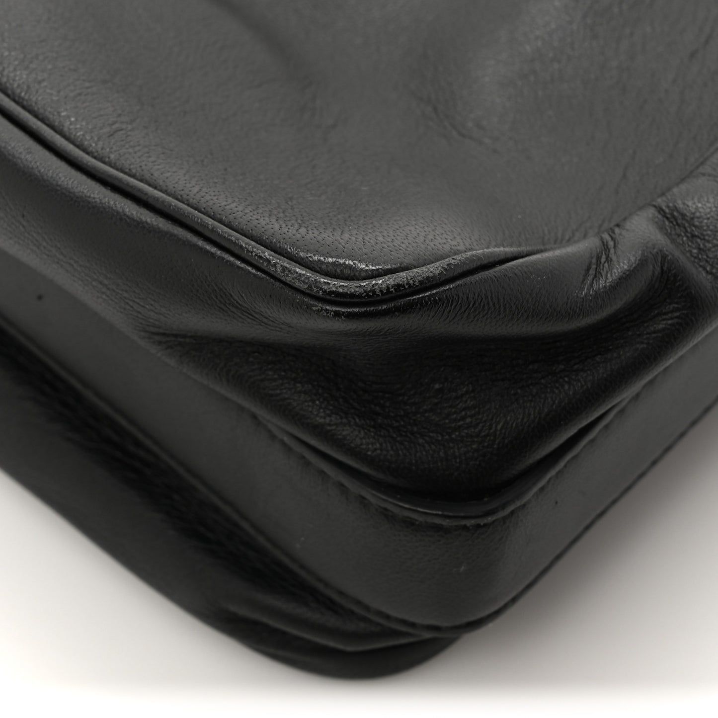 Nappa Intrecciato Small Double Pocket Flap Black