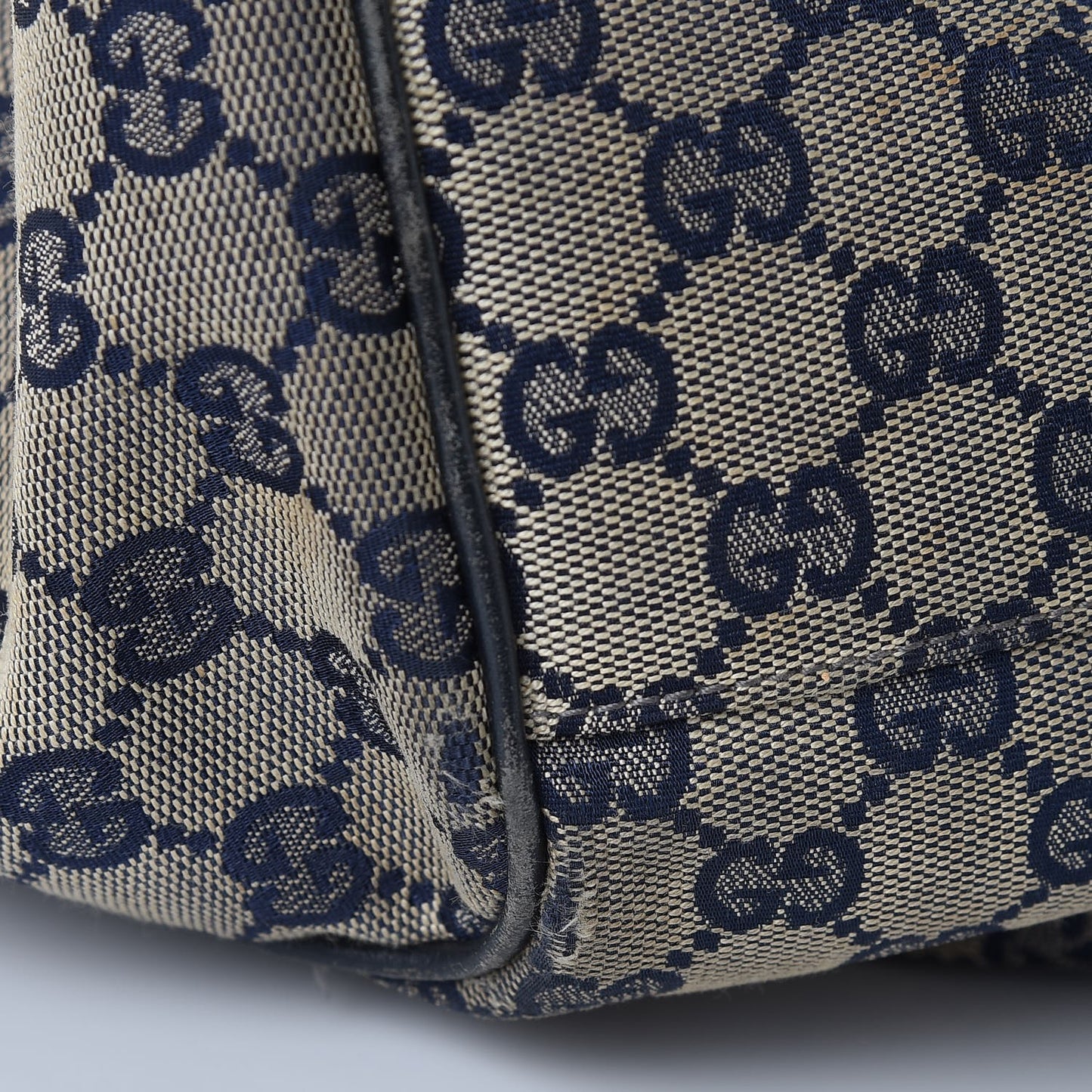Monogram Calfskin Large Sukey Tote Beige Blue