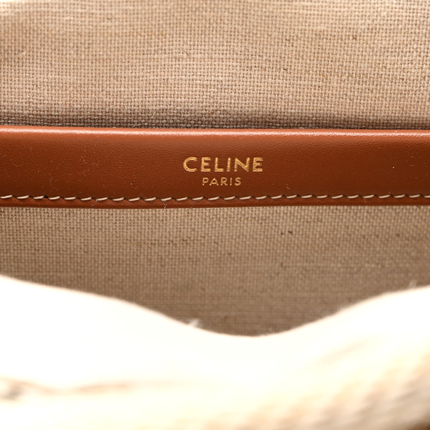 Celine Stripe Triomphe Small Cabas Beige Black 6 of 11