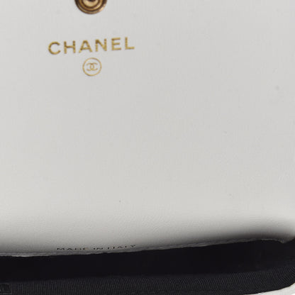 Chanel Calfskin Quilted About Pearls Card Holder Flap With Chain White 8 of 12