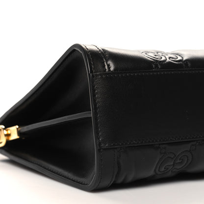 Gucci Calfskin GG Matelasse Large Slim Chain Shoulder Bag Black Natural 9 of 12