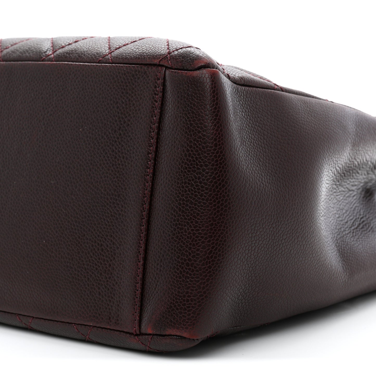 Caviar Quilted Grand Shopping Tote GST Dark Bordeaux