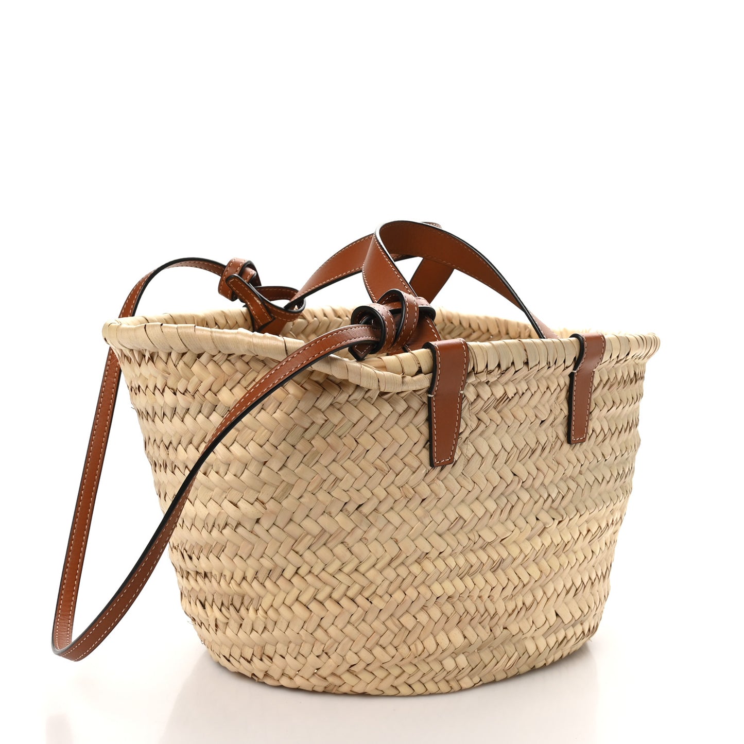 Palm Leaf Calfskin Triomphe Teen Panier Tan
