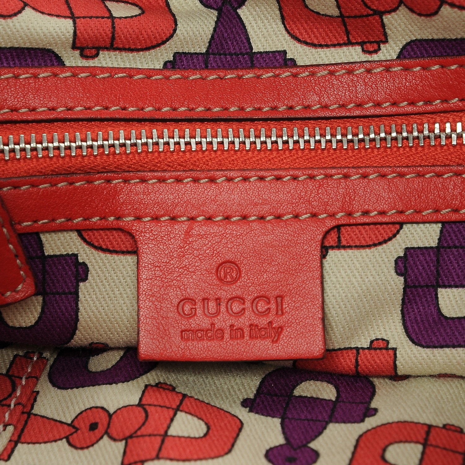 Gucci Guccissima Medium Indy Top Handle Hobo Red 7 of 8