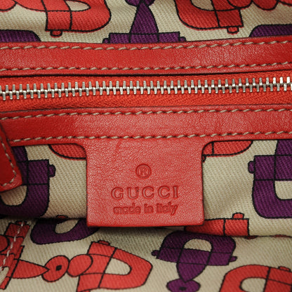 Gucci Guccissima Medium Indy Top Handle Hobo Red 7 of 8