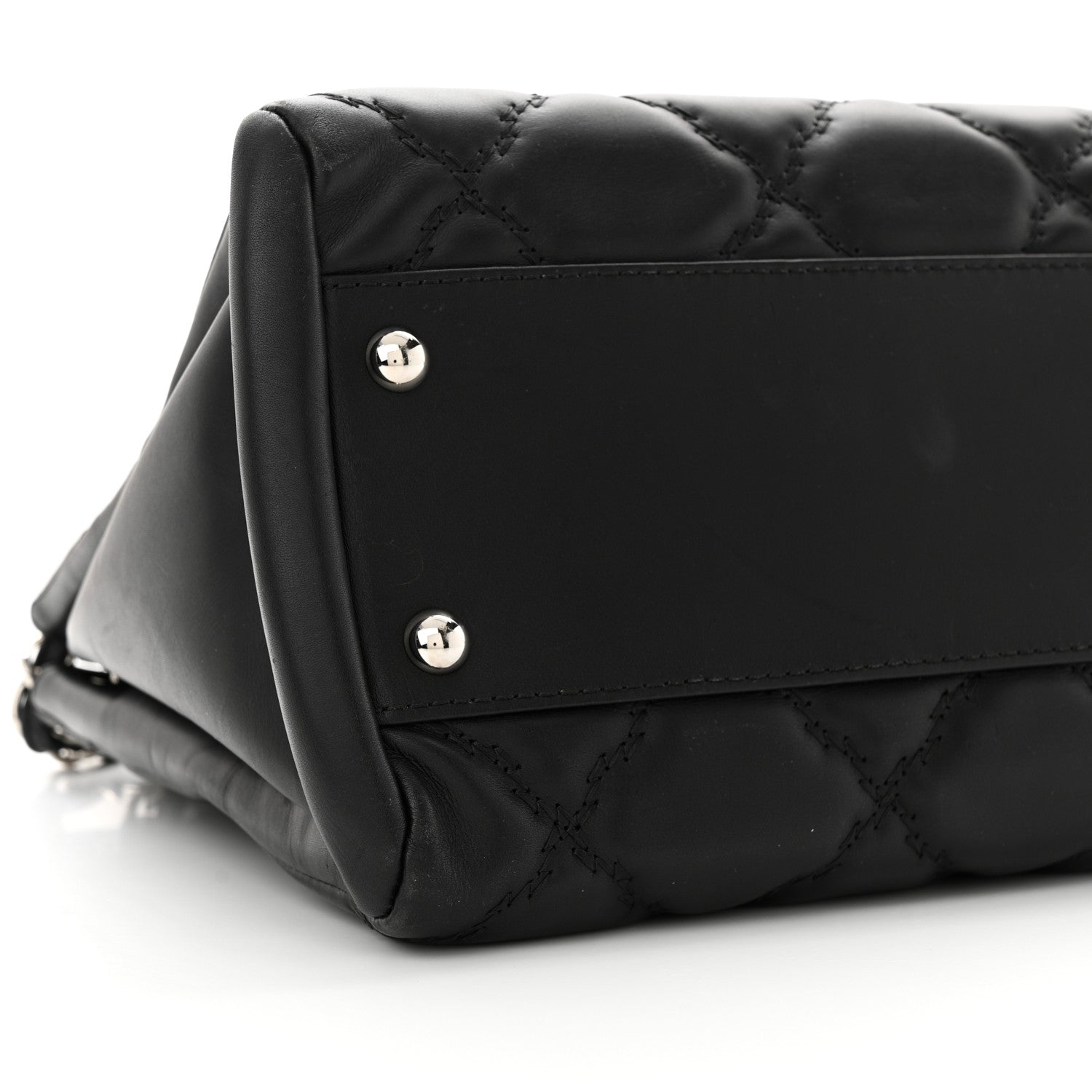 Chanel Calfskin Double Stitch Large Hamptons Flap Bag Black 9 of 10