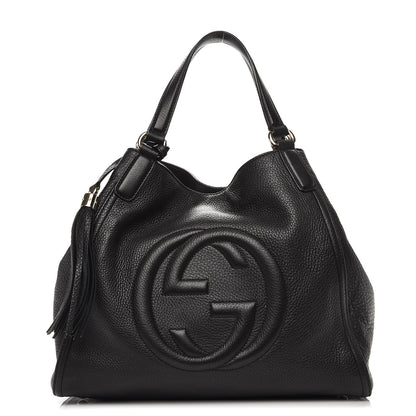 Gucci Pebbled Calfskin Medium Soho Shoulder Bag Black 1 of 11